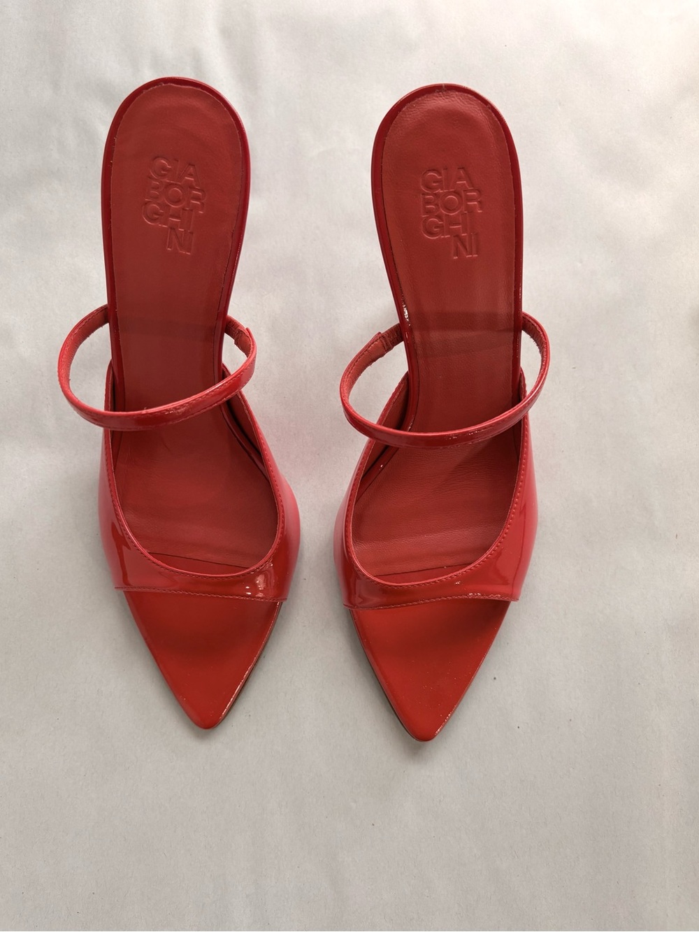 Gia Borghini Aimeline red patent sandals 37.5